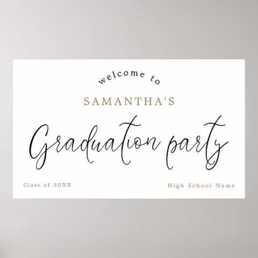 Welkom moderne Script Name Year Graduparty Poster (Voorkant)