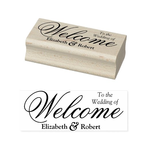 Welkom Monogram Minimalistische Elegante Bruiloft Rubberstempel