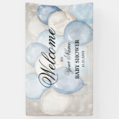 Welkom Mooie Aquarel Roze Witte Ballonnen Feest Spandoek (Verticaal)