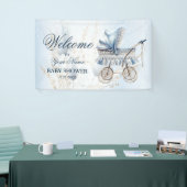 Welkom Mooie Kinderwagen Blauwe Bloemige Mooie Fee Spandoek (Beurs)