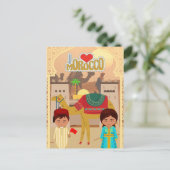 Welkom Mooie Marokkaanse woestijn scène Briefkaart (Staand voorkant)