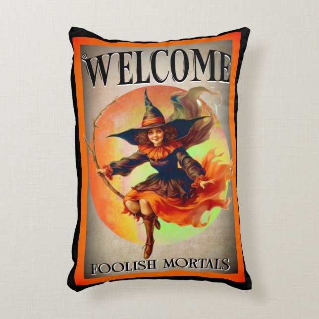 Welkom Mortal Halloween Witch Accent Kussen (Voorkant(Verticaal))