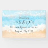 Welkom Mr en Mrs Coastal Wedding Spandoek (Horizontaal)