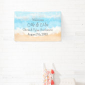 Welkom Mr en Mrs Coastal Wedding Spandoek (Insitu)