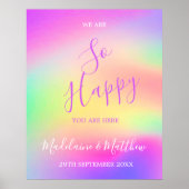 Welkom Multi Kleur Chic Bruiloft Poster (Voorkant)