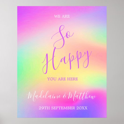 Welkom Multi Kleur Chic Bruiloft Poster (Voorkant)