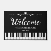 Welkom Muziekhuis Zwart-Wit Aangepaste Tekst Deurmat (Voorkant)