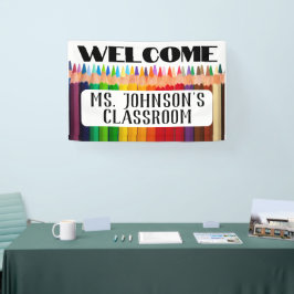 Welkom Naam leraar Classroom Spandoek