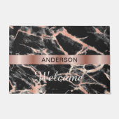 Welkom, naam, Roos Gold Band en marble Design Deurmat (Voorkant)