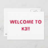 WELKOM NAAR K3! BRIEFKAART (Voorkant / Achterkant)