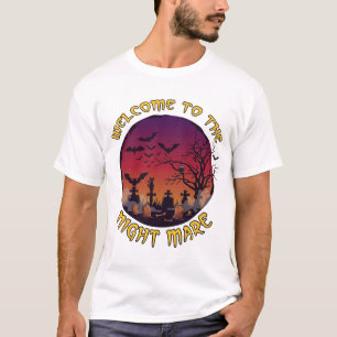 Welkom Nacht Merrie Halloween Rode Maan Kerkhof_1 T-shirt