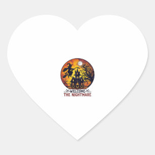 Welkom Nachtmerrie Halloween Spokenhuis Vlieg W Hart Sticker