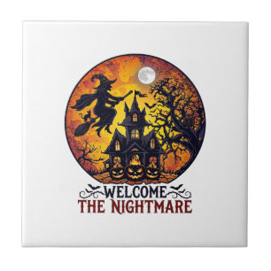 Welkom Nachtmerrie Halloween Spokenhuis Vliegende Tegeltje