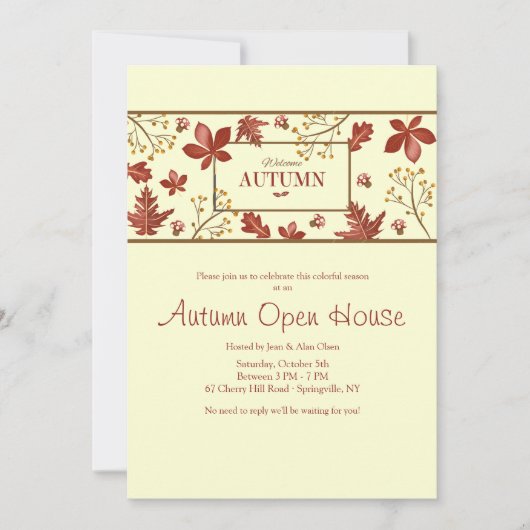 Welkom najaarsuitnodiging voor banner kaart (Voorkant)
