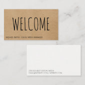 Welkom | natuurlijke textuur visitekaartje (Voorkant / Achterkant)