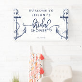 Welkom Nautical Anker Vrijgezellenfeest Wit Spandoek (Insitu)