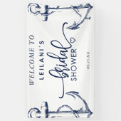 Welkom Nautical Anker Vrijgezellenfeest Wit Spandoek (Verticaal)