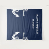 Welkom Nautical Navy Blue Anker Bruiloft Wandkleed (Voorkant (horizontaal))
