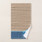 Welkom Nautical Shell Blue Crab Waterverf Rope O Bad Handdoek (Handdoek)