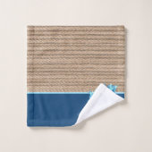 Welkom Nautical Shell Blue Crab Waterverf Rope O Bad Handdoek (Wasdoekje)