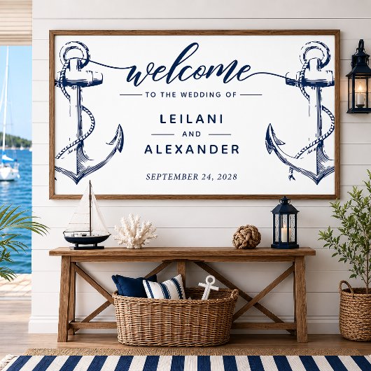 Welkom Nautilus Huwelijk Anker Wit Poster