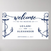 Welkom Nautilus Huwelijk Anker Wit Poster (Voorkant)