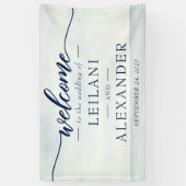 Welkom nautische oceaan Waterverf bruiloft Spandoek (Verticaal)