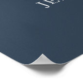 welkom | Navy Blue Kalligrafie Eenvoudige bruiloft Poster (Hoek)