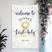 Welkom Navy & Gold Boy First Heilige Communie Spandoek