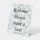 Welkom Neem een Seat Marble bedrijfsnaam Reclamebord Met Voetstuk (Voorkant)