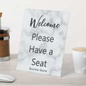 Welkom Neem een Seat Marble bedrijfsnaam Reclamebord Met Voetstuk (Insitu)