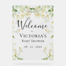 Welkom Neutral Bloemen Elegant Baby shower
