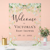Welkom Neutral Bloemen Elegant Baby shower Acryl Bord (Huwelijk)