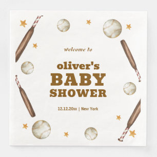 Welkom Neutrale Slagman Honkbal Baby Shower Servet