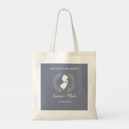 Welkom New Jersey Destination Wedding Tote Bag (Achterkant)