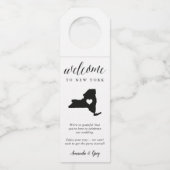 Welkom New York State Wedding Welkom Favor Flessenhanger (Voorkant)