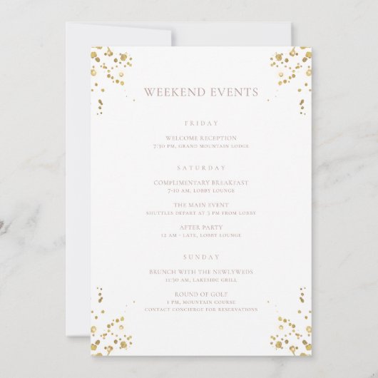 Welkom New York Wedding Letter & Itinerary (Achterkant)