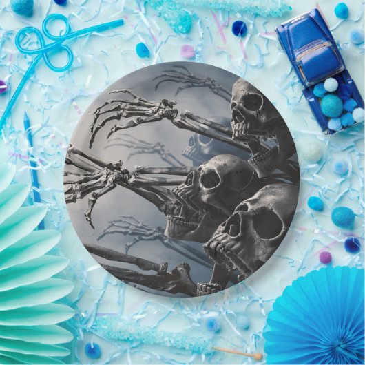 Welkom, niet-dood Zombie Skeleton Scary Spooky Pap Papieren Bordje (Feest)