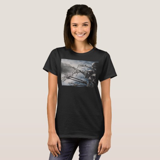 Welkom, niet-dood Zombie Skeleton Scary Spooky T-S T-shirt (Voorkant volledig)