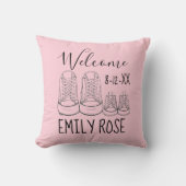 WELKOM Nieuw Aankomst Baby Schoenen Douche Roze Kussen (Voorkant)