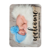 Welkom Nieuw Baby Modern Script Magneet (Verticaal)