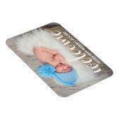 Welkom, nieuw Baby Modern Script W Magneet (Rechterzijde)