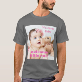Welkom Nieuw Baby Tekst Afbeelding Custom Donkergr T-shirt