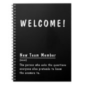 Welkom nieuw teamlid grappige definitie notitieboek (Voorkant)