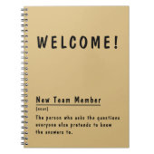 Welkom nieuw teamlid grappige definitie notitieboek (Voorkant)