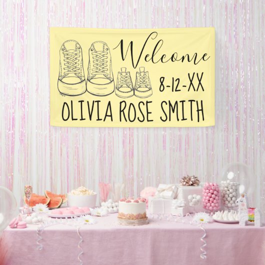 WELKOM nieuwe aankomende Baby schotels - Geel Spandoek (Feest)