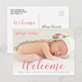 WELKOM | Nieuwe baby aankondiging fotokaart Briefkaart (Voorkant / Achterkant)