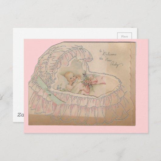  Welkom nieuwe baby Aankondigingskaart (Voorkant / Achterkant)