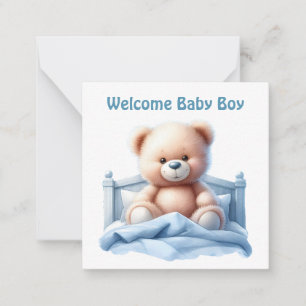 Welkom Nieuwe Baby Boy Kaart Notitiekaartje