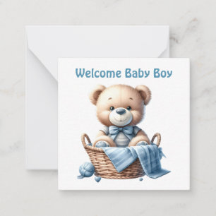 Welkom Nieuwe Baby Boy Kaart Notitiekaartje